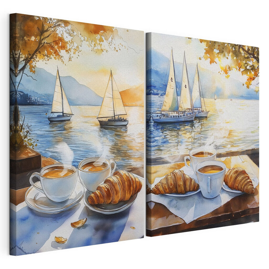 Café junto a veleros — vista del producto