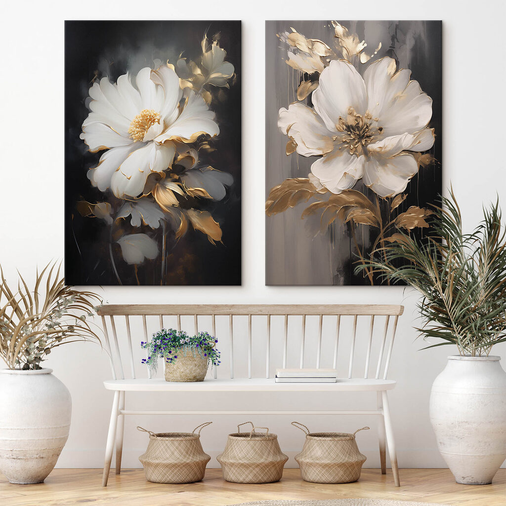 Luz entre las flores en un interior