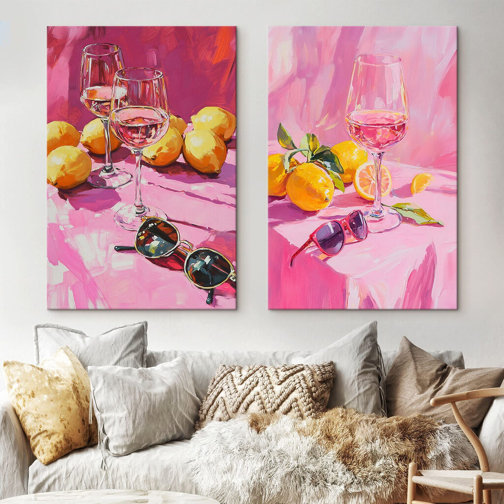 Vino con limón en un interior