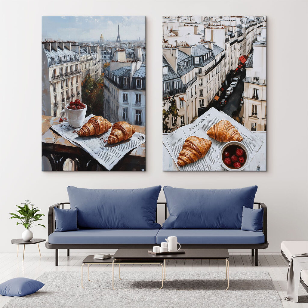 Croissants en la ciudad en un interior