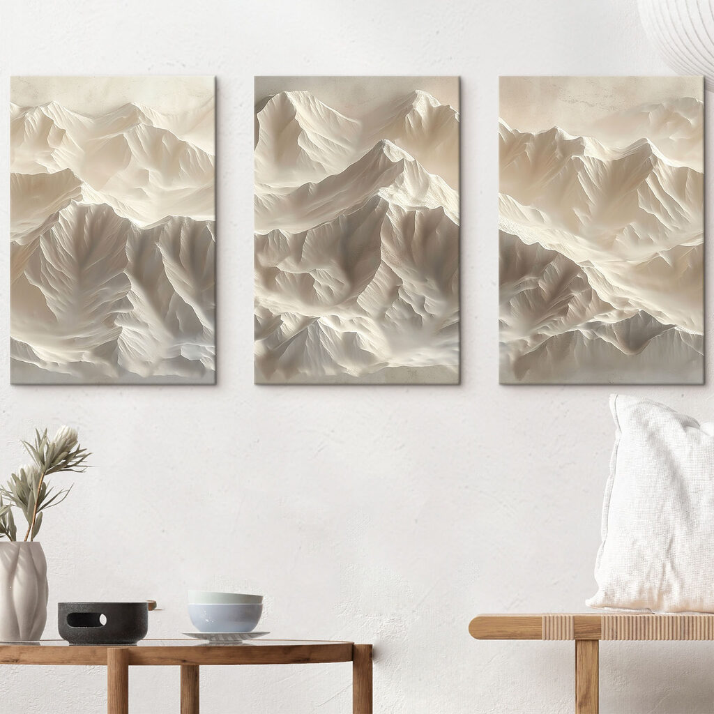 Montañas de luz en un interior