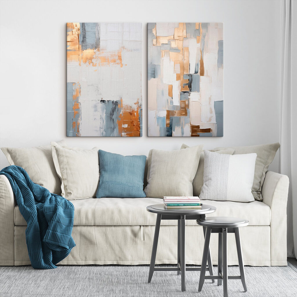 Bloques abstractos en un interior