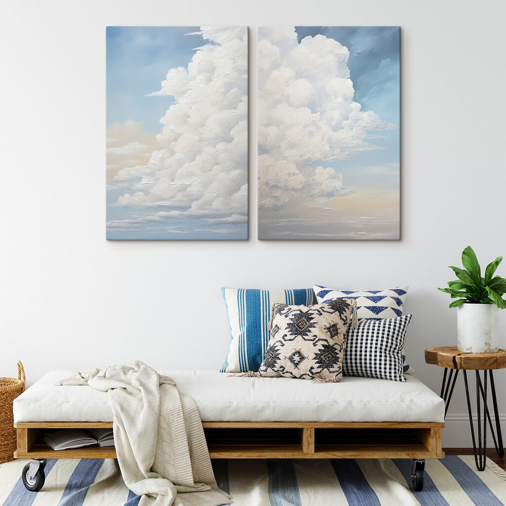 Cúmulos en cielo sereno en un interior