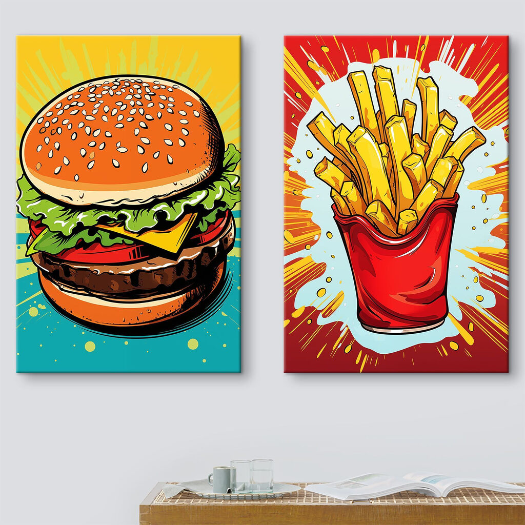 Hamburguesa y patatas fritas — interior 2