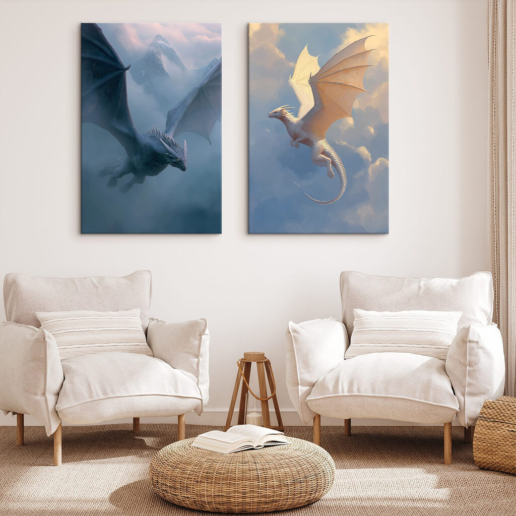 Dragones en el cielo en un interior