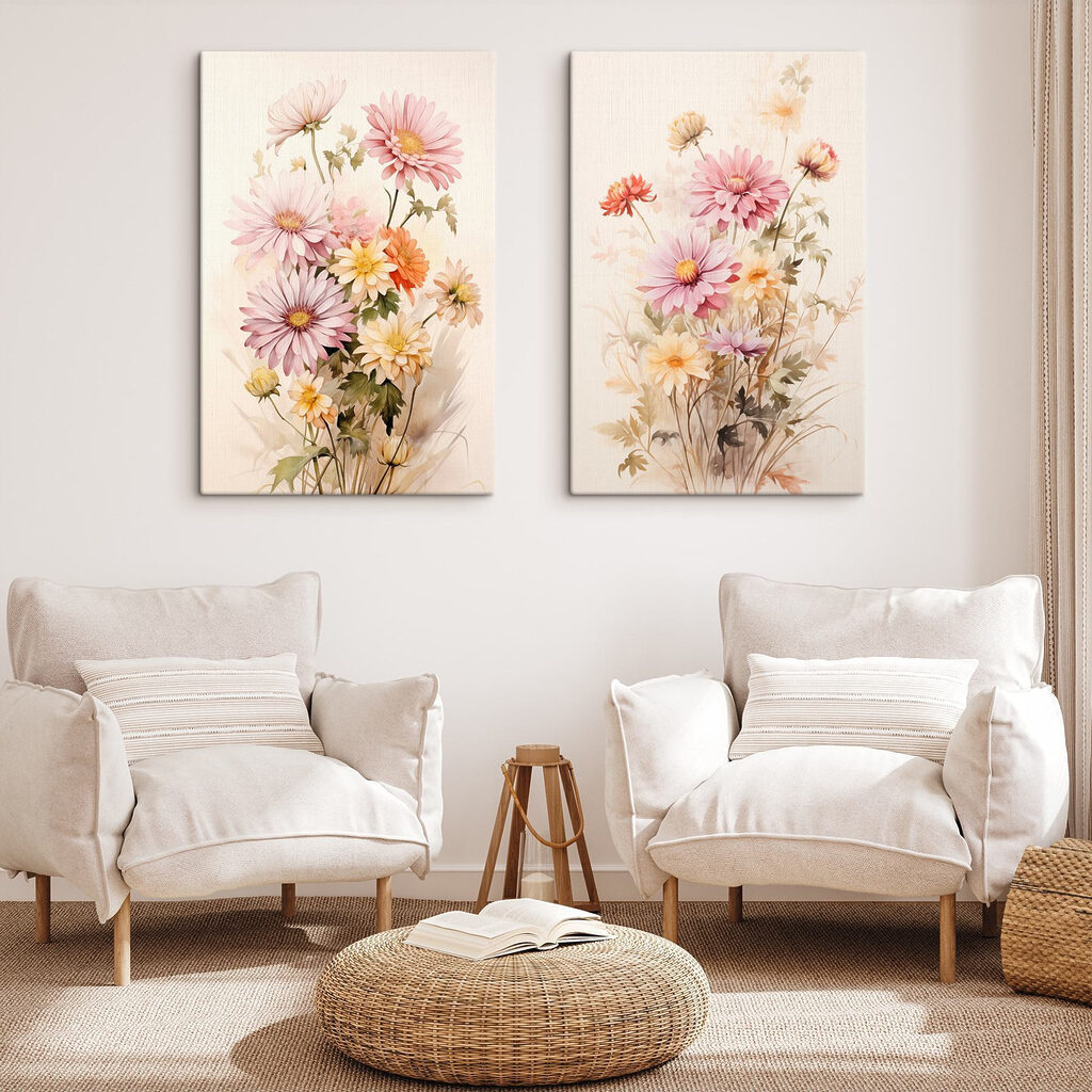 Flores de jardín en un interior