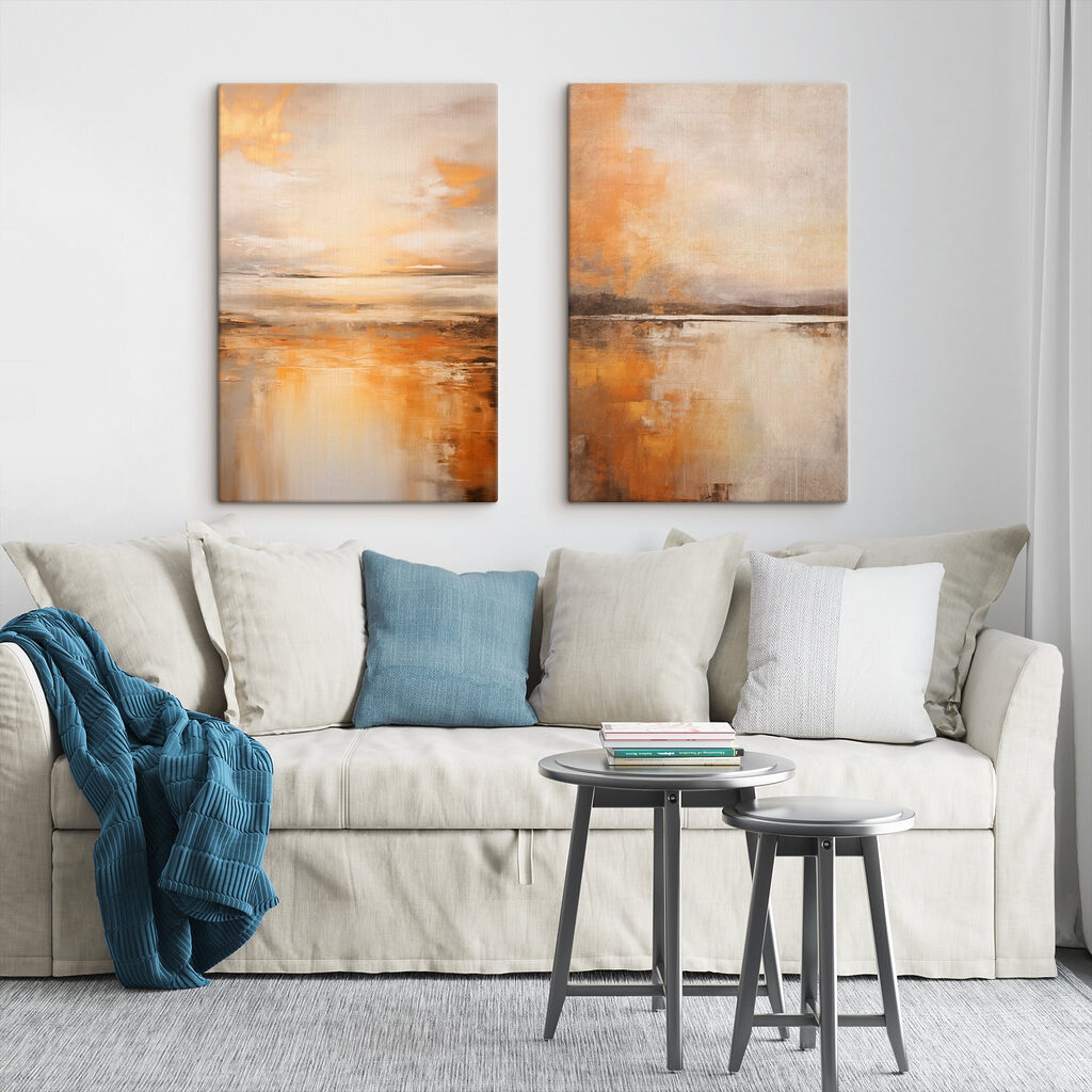 Agua al atardecer en un interior