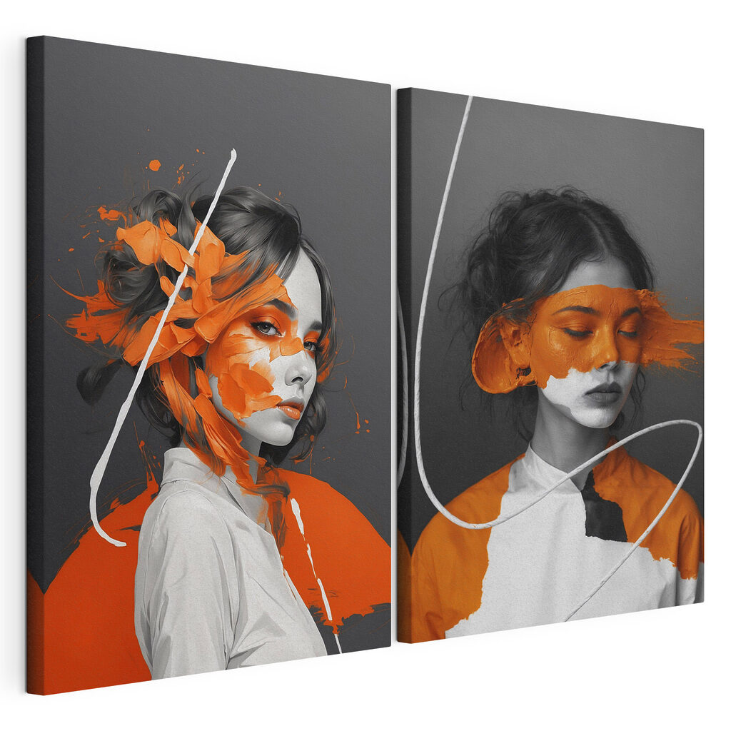 Mujer con pintura naranja — vista del producto