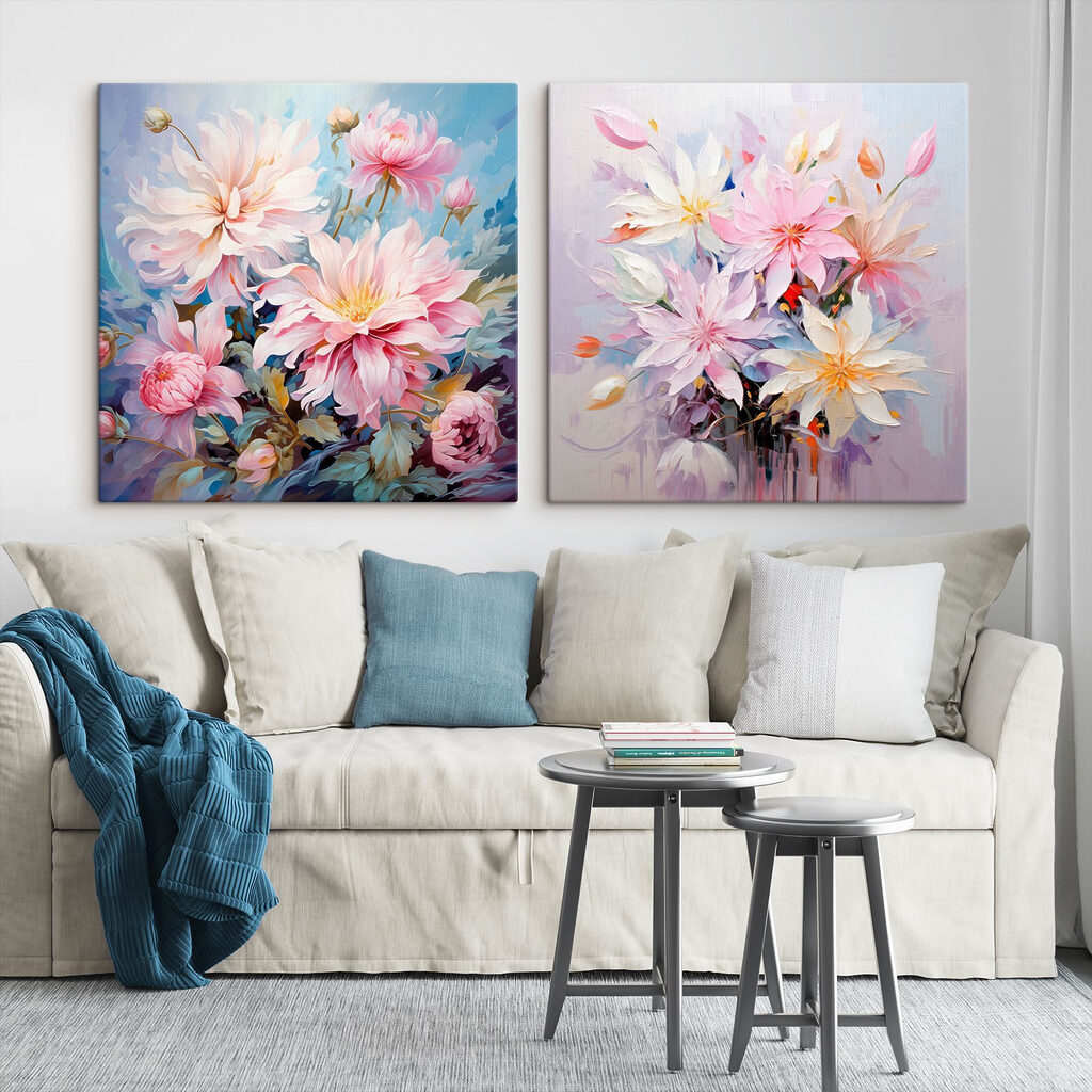 Un jardín en pastel en un interior