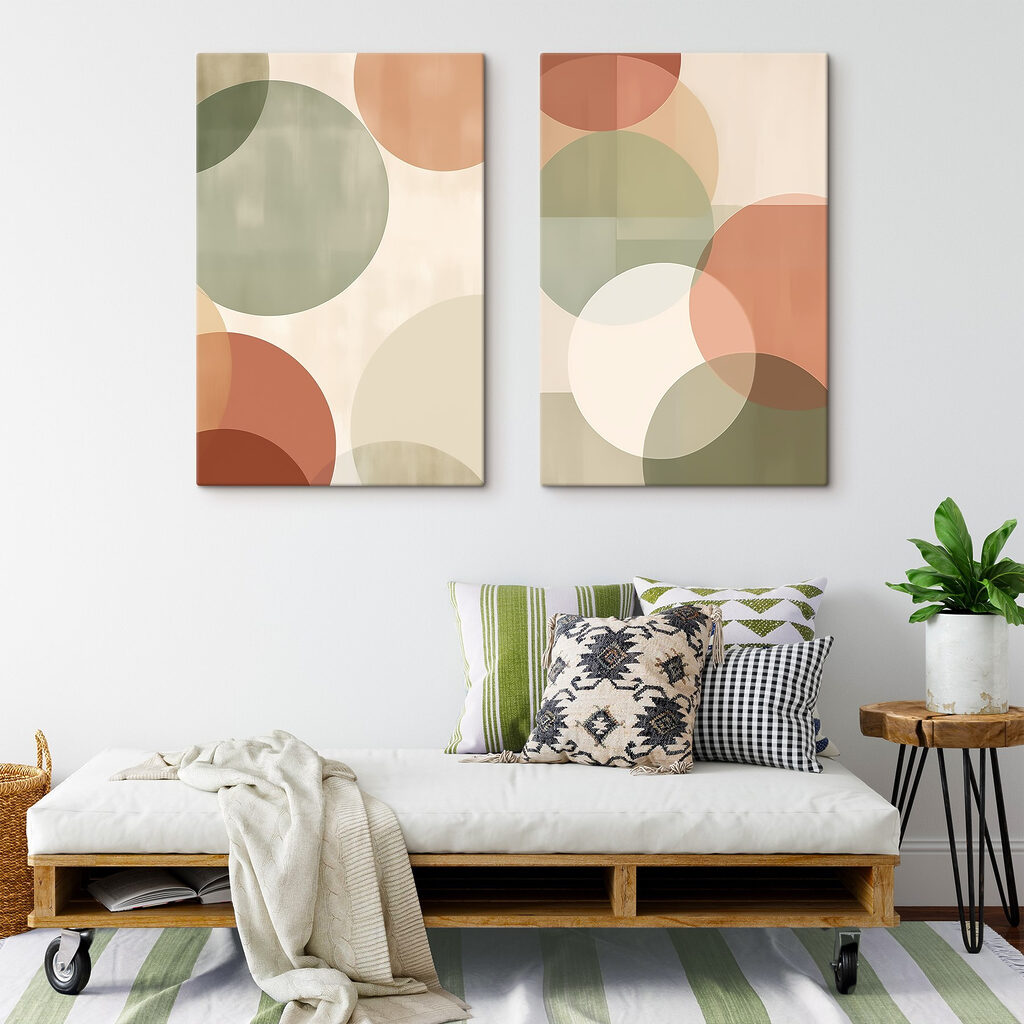 Círculos abstractos en un interior