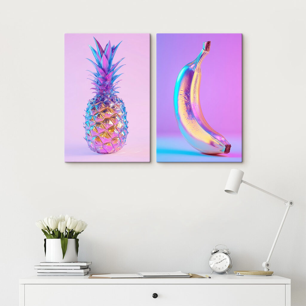 Fruta con guiño en un interior