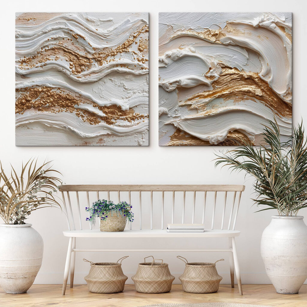 Olas de textura abstracta en un interior