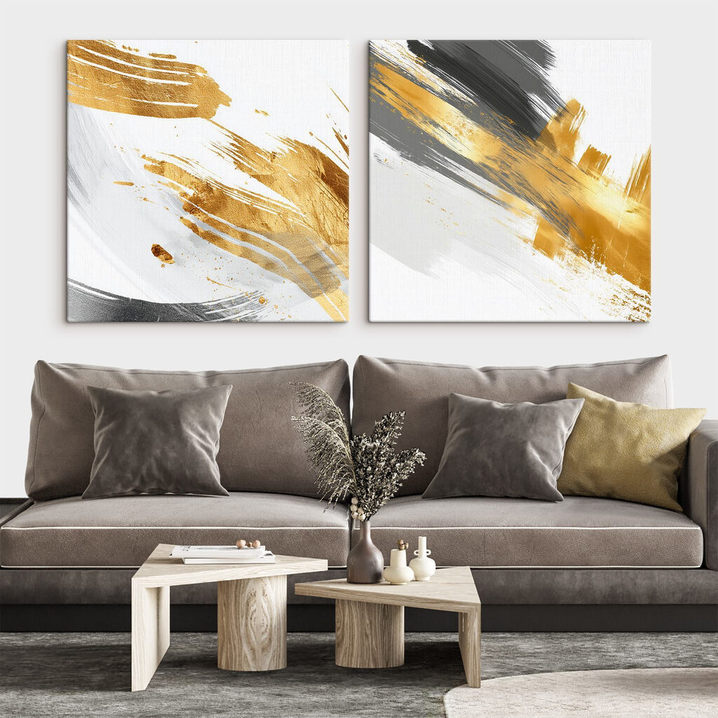 Trazos abstractos enérgicos en un interior