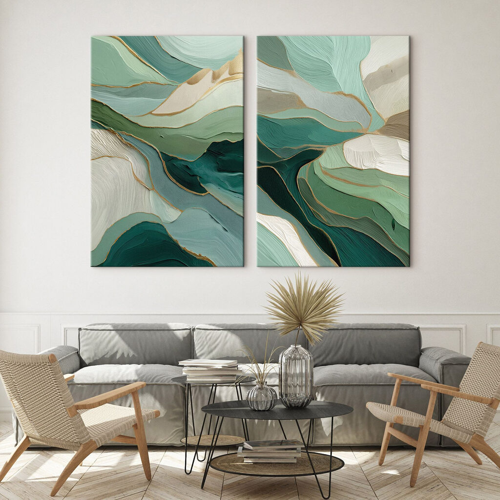 Un río de jade en un interior