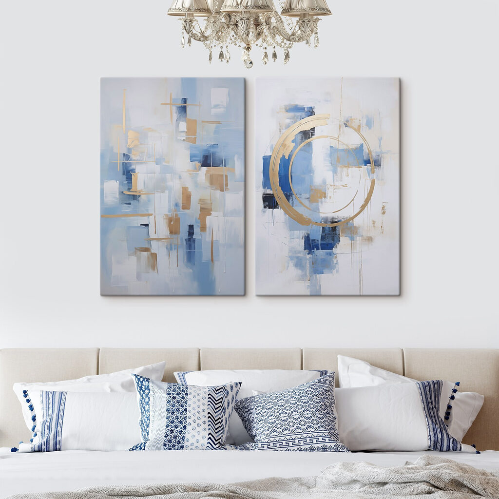 Formas abstractas con arcos en un interior