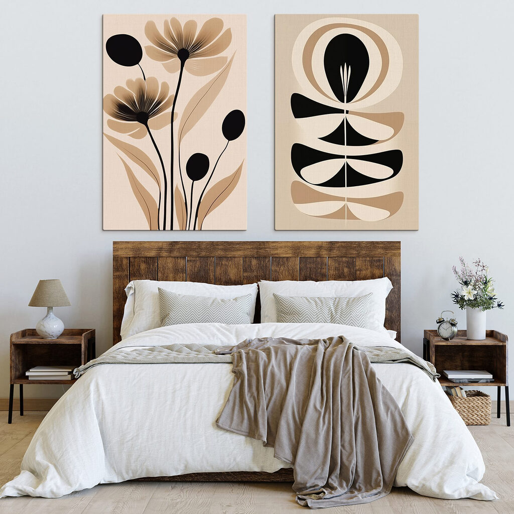 Motivos florales estilizados en un interior