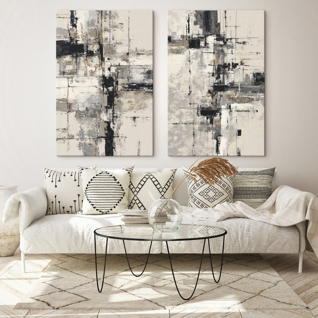 Líneas y trazos abstractos en un interior