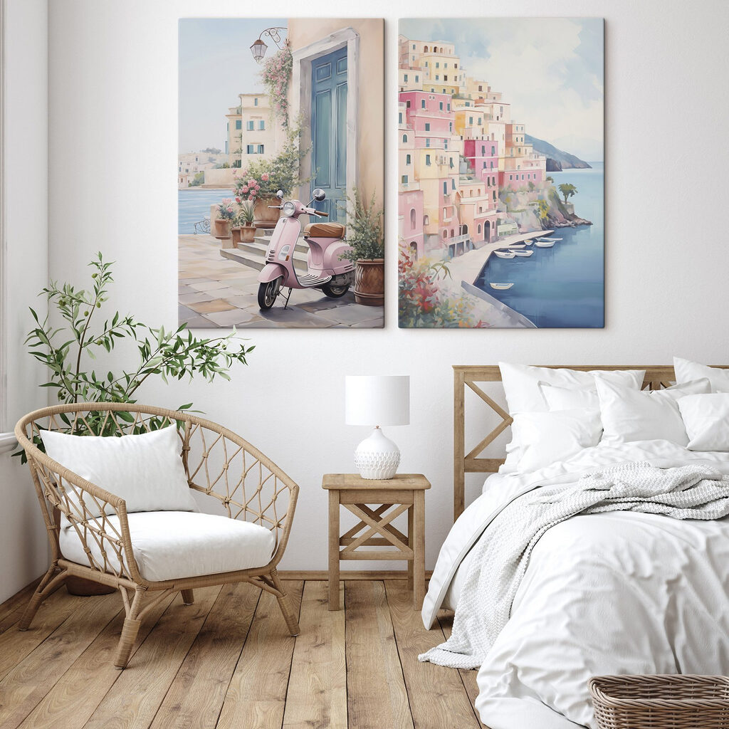 Paseo junto al mar en un interior