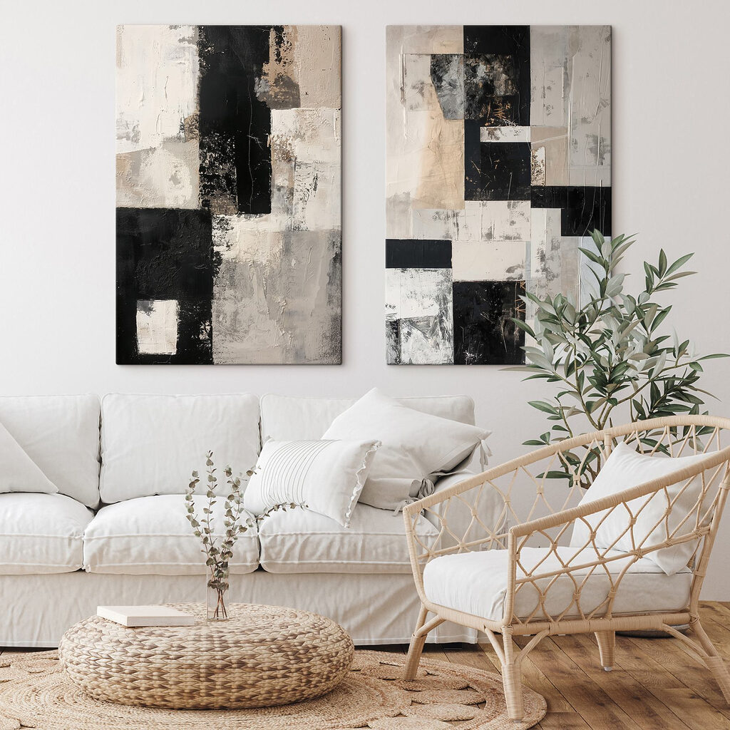 Fragmentos en contraste en un interior