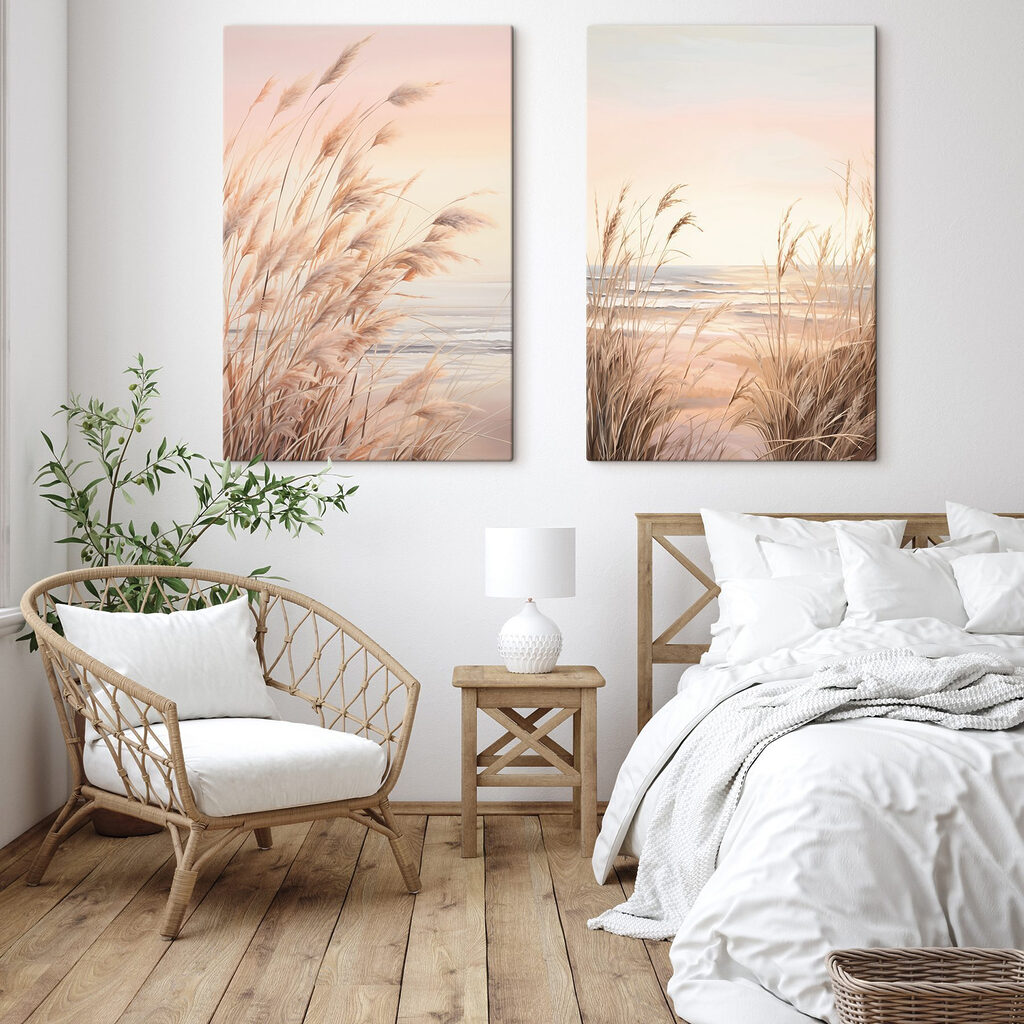 Hierbas al atardecer en un interior