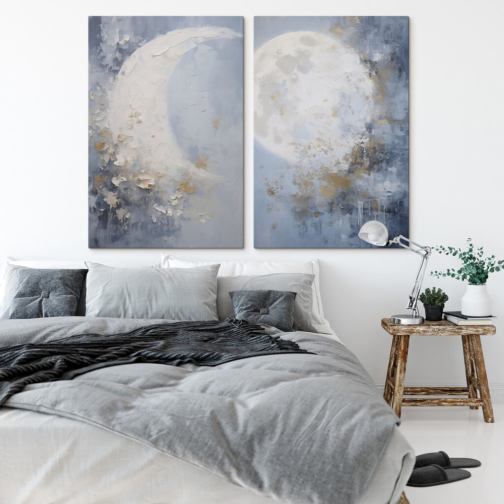 Luna en niebla azul en un interior