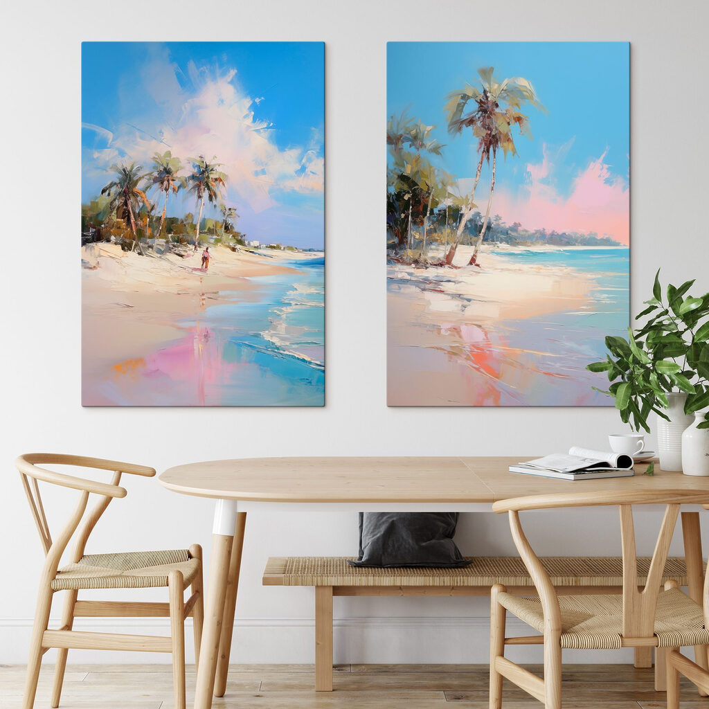 Playa con palmeras en un interior