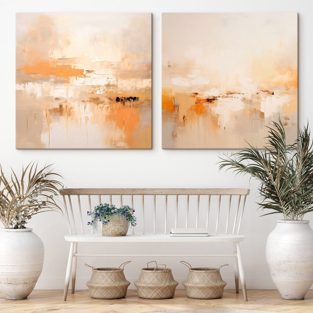 Paisaje junto al agua en un interior