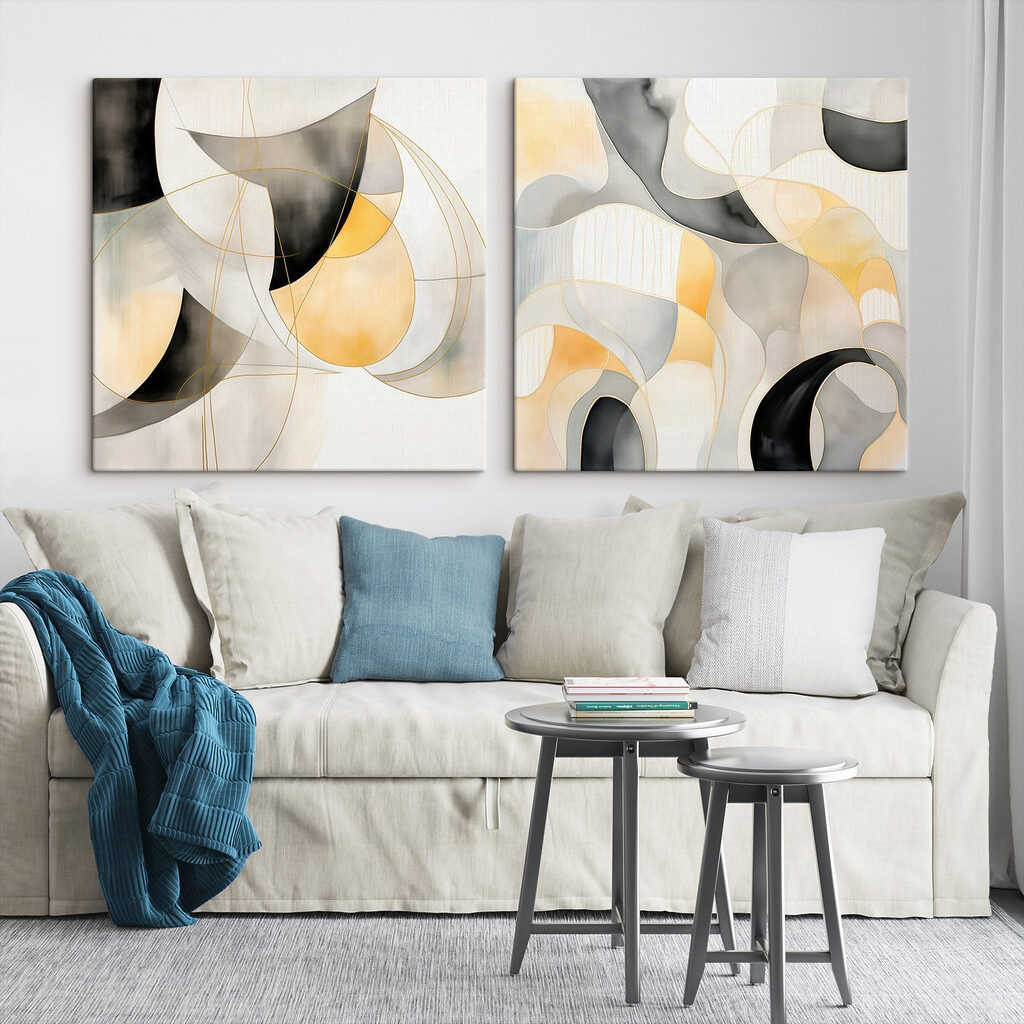 Formas suaves y abstractas en un interior