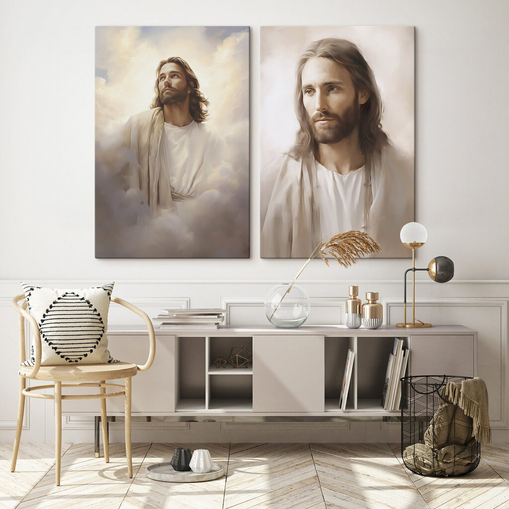 Hombre con túnica blanca en un interior