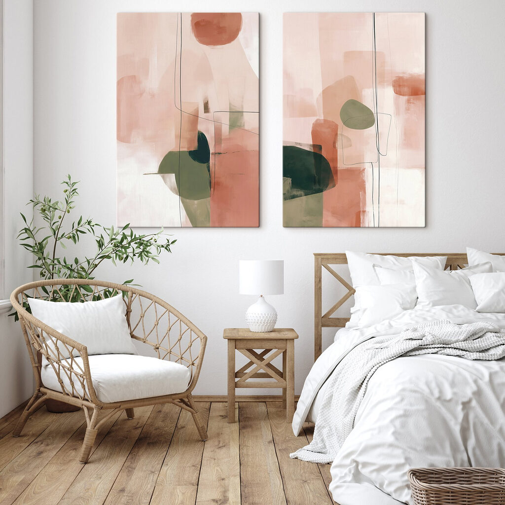 Geometría en rosa en un interior