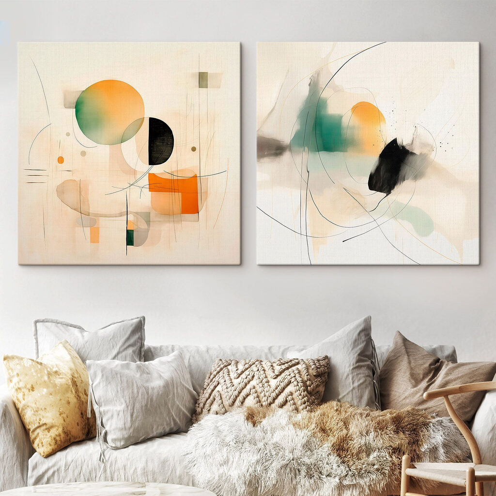Formas abstractas y líneas en un interior