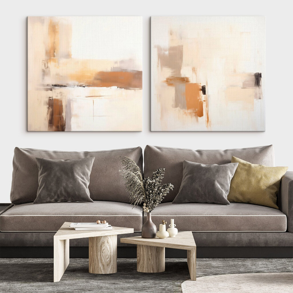 Bloques beige con pinceladas en un interior