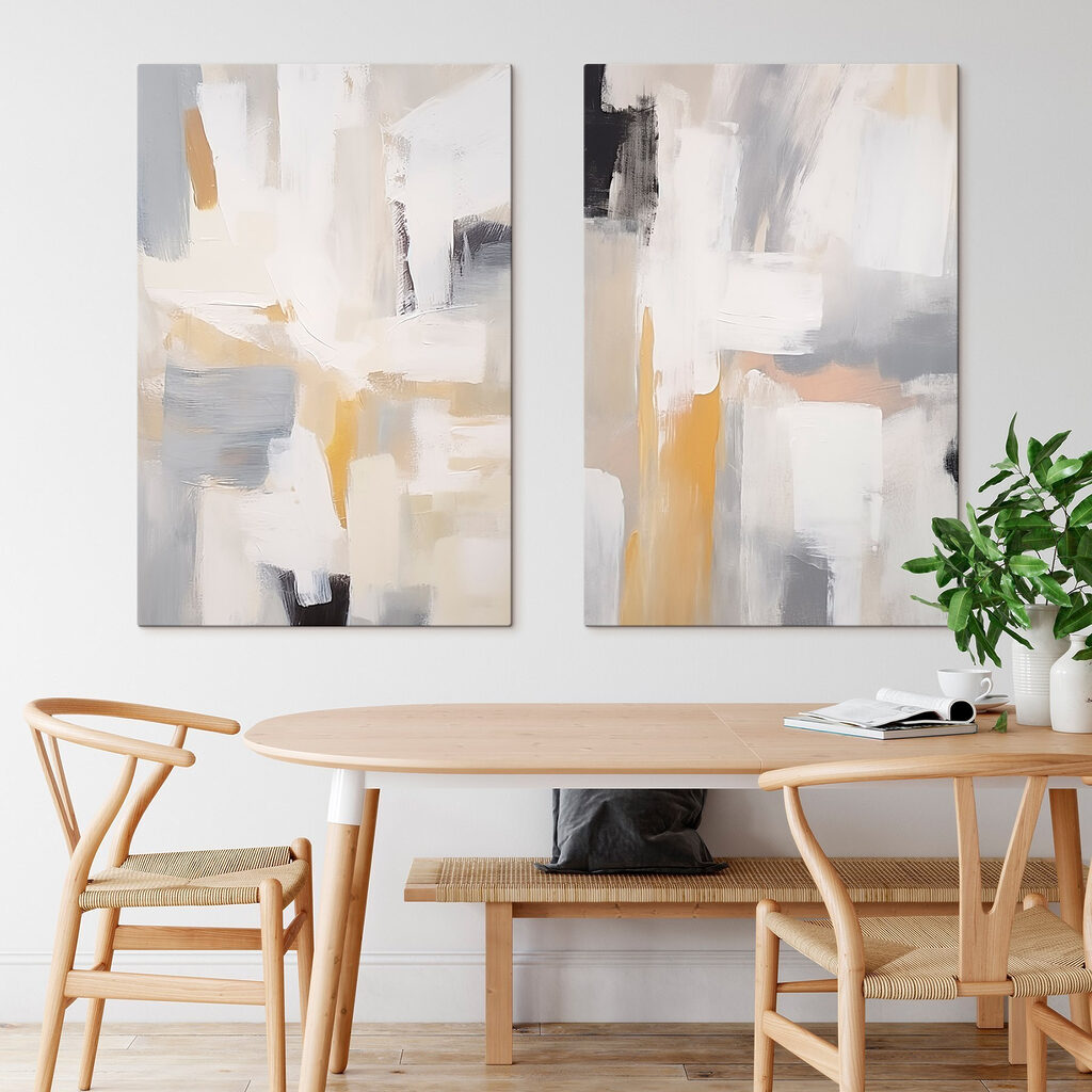 Pintura abstracta en un interior