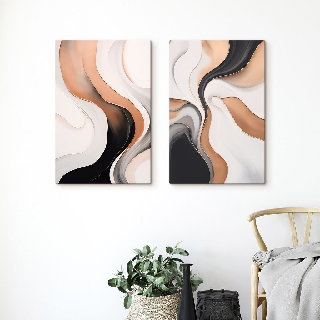 Líneas fluidas suaves en un interior