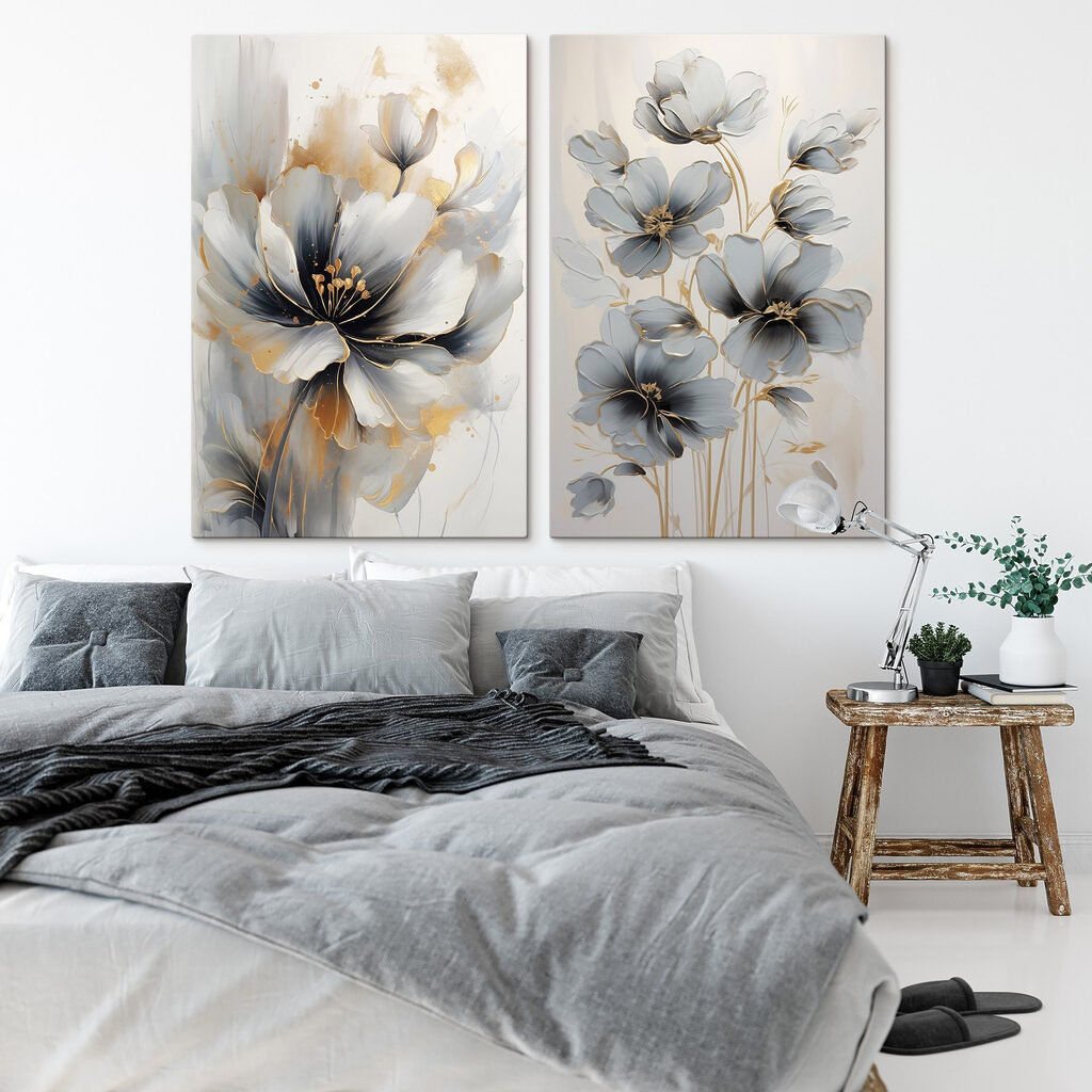 Flores en gris matinal en un interior