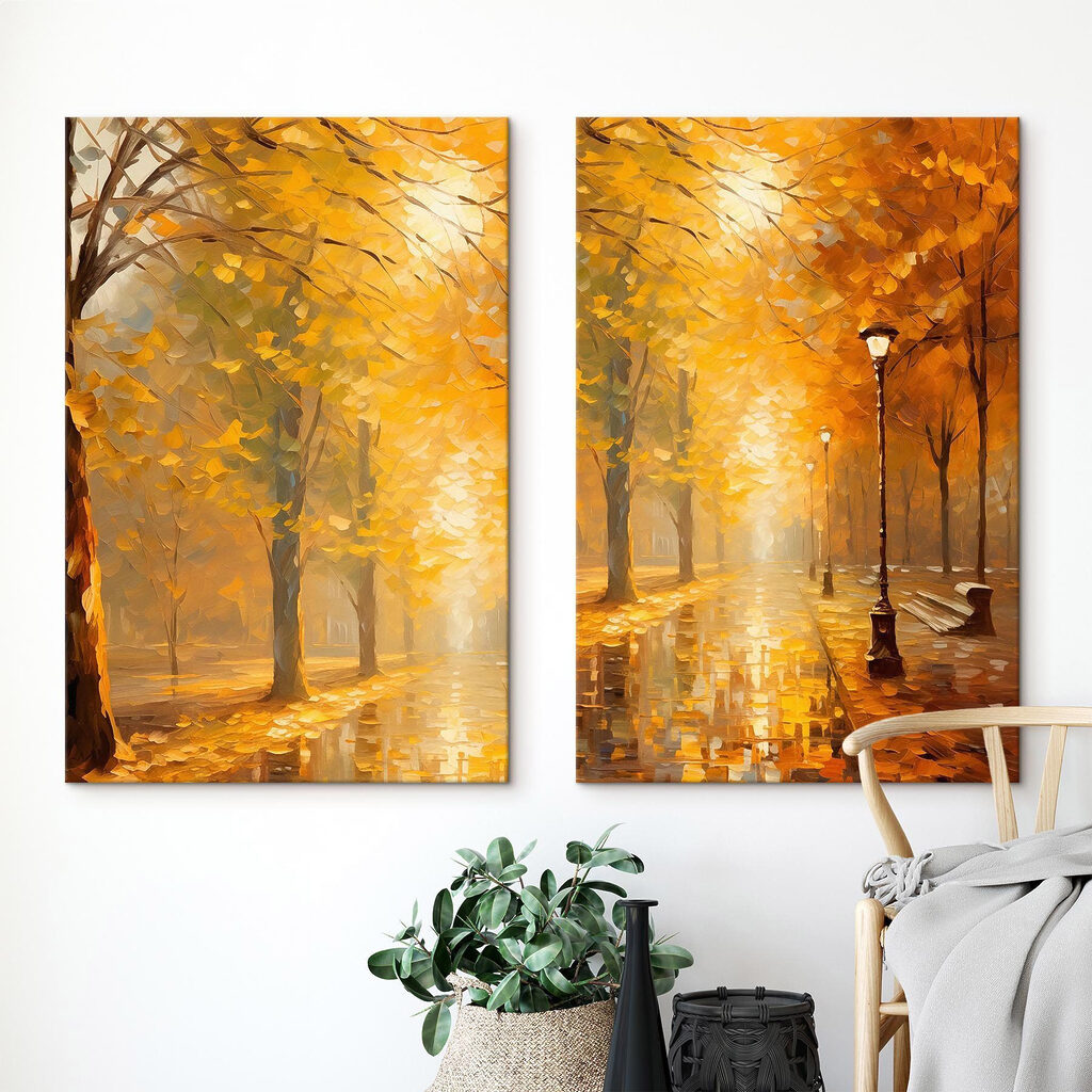Camino de otoño en un interior