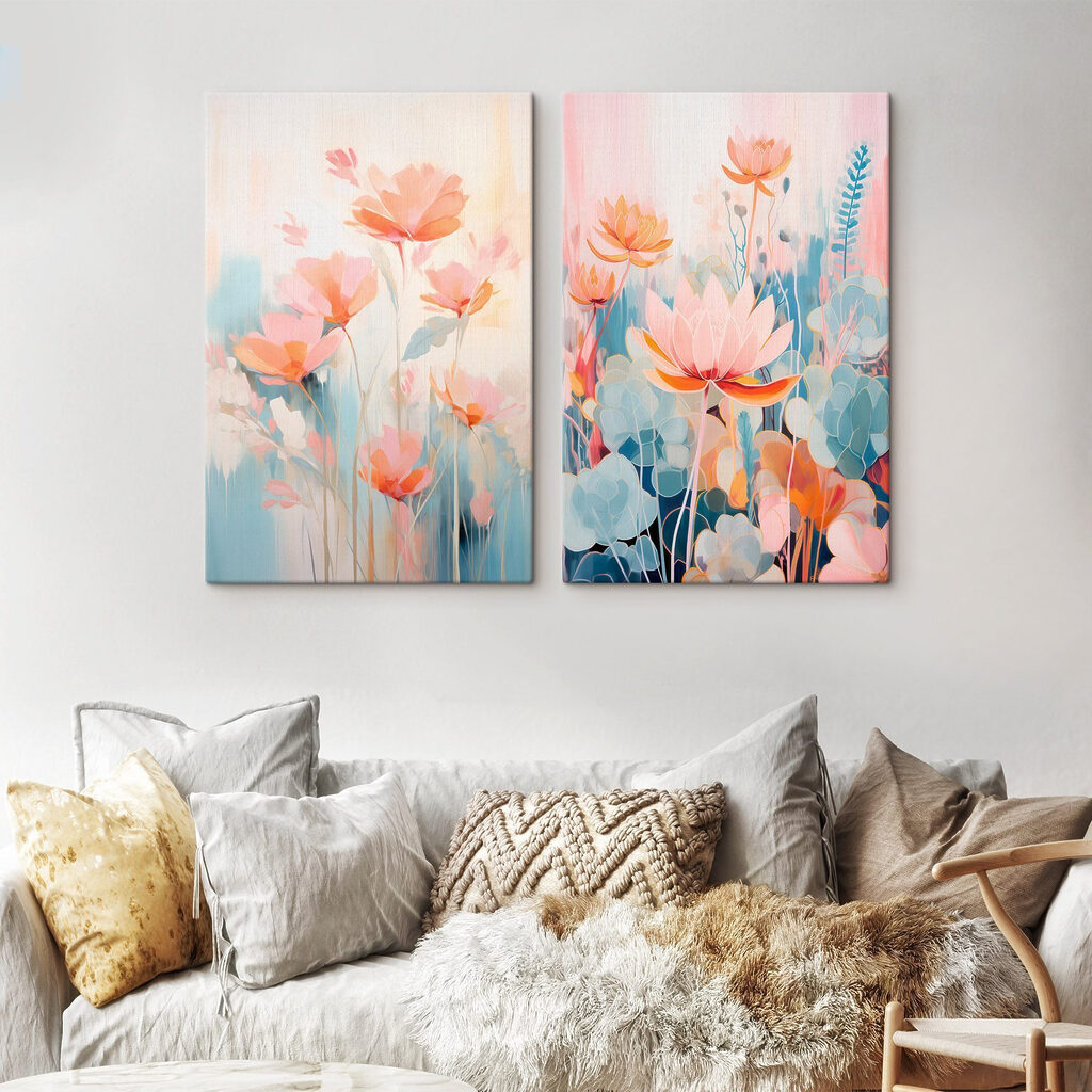 Lotos en tonos pastel en un interior