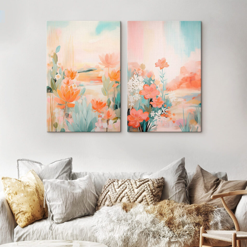 Flores y suculentas en un interior
