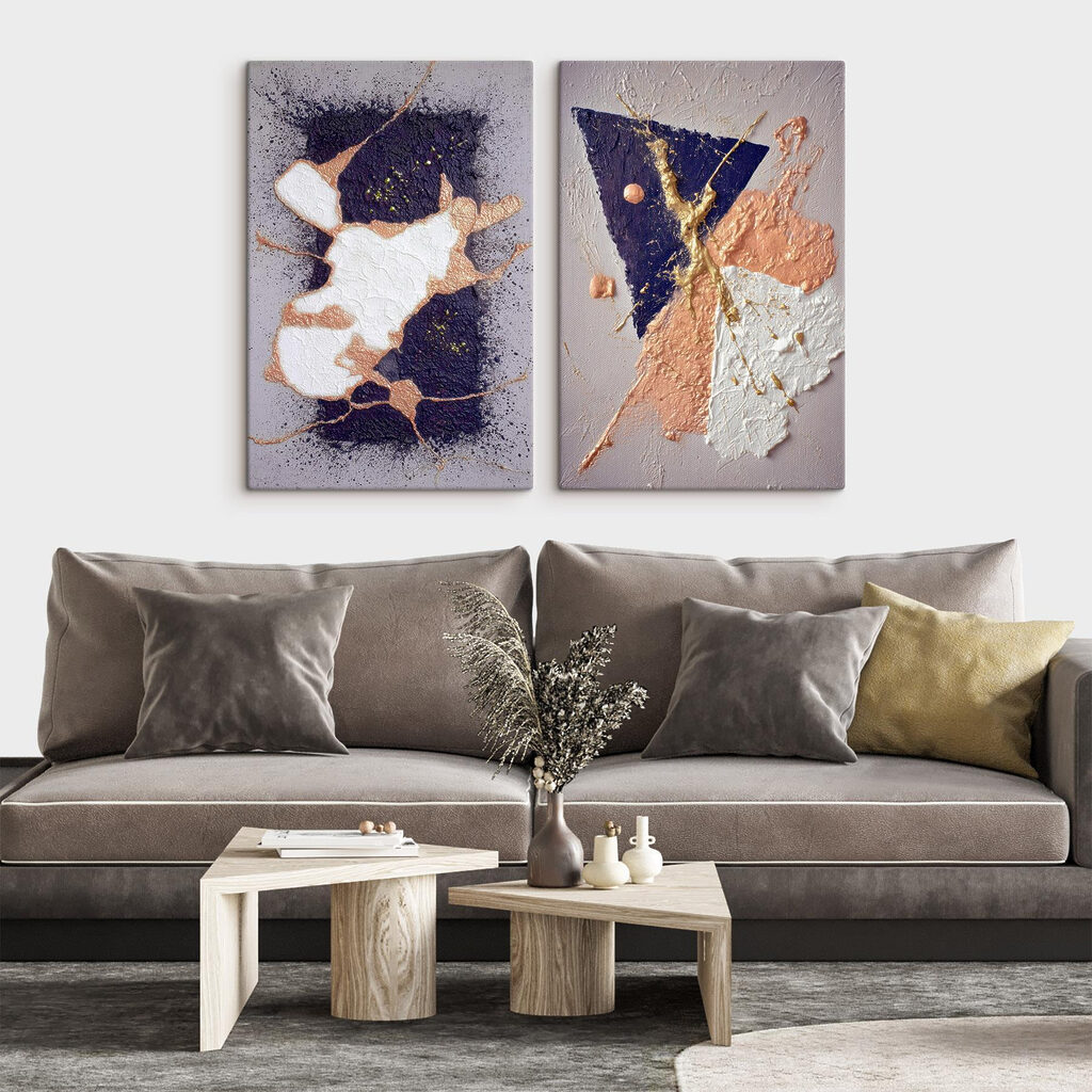 Formas abstractas en contraste en un interior