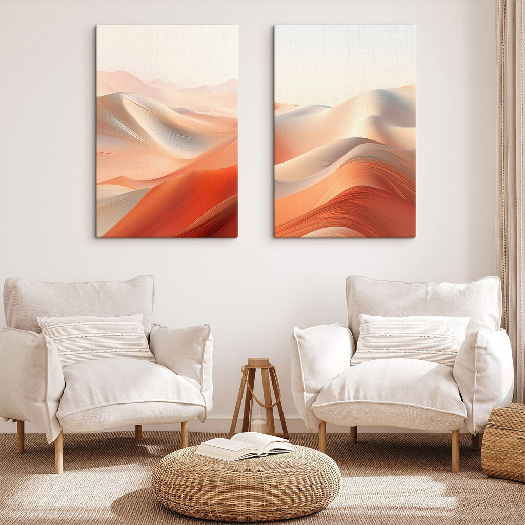 Dunas al atardecer en un interior