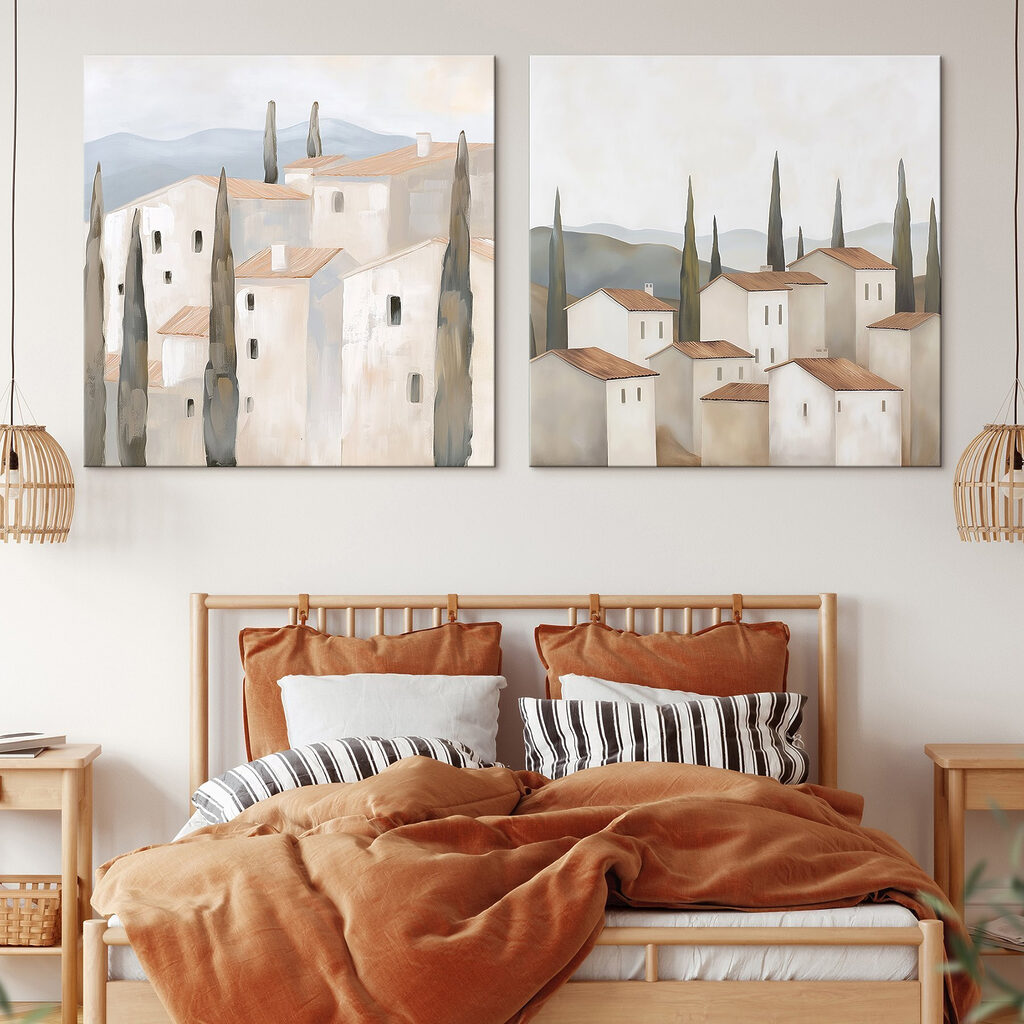 Casas en la colina en un interior