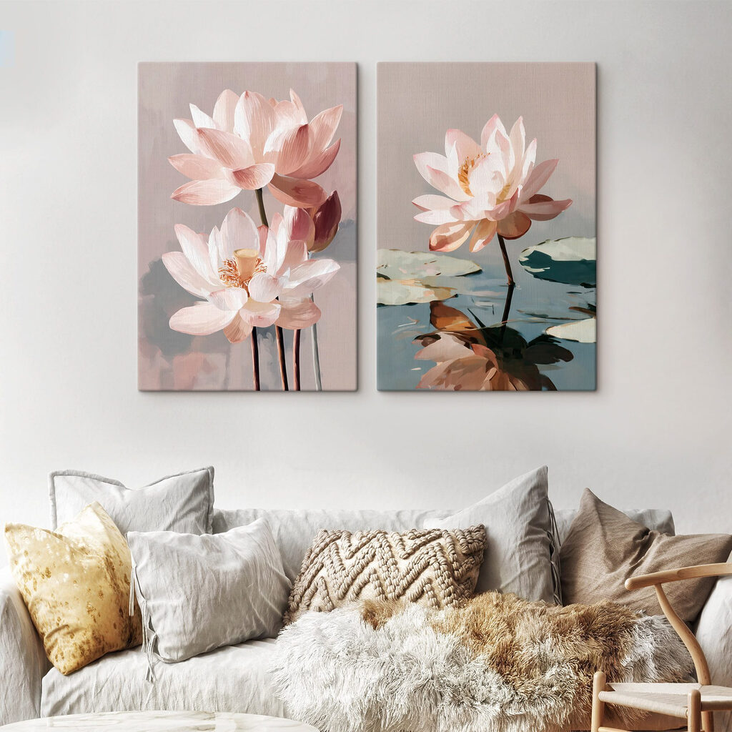Flores sobre el agua en un interior
