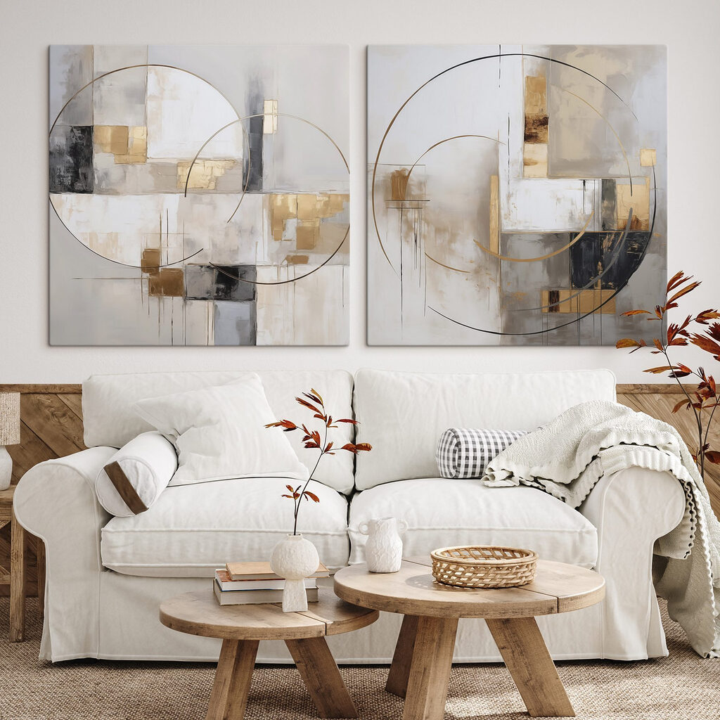 Curvas sobre pintura en un interior