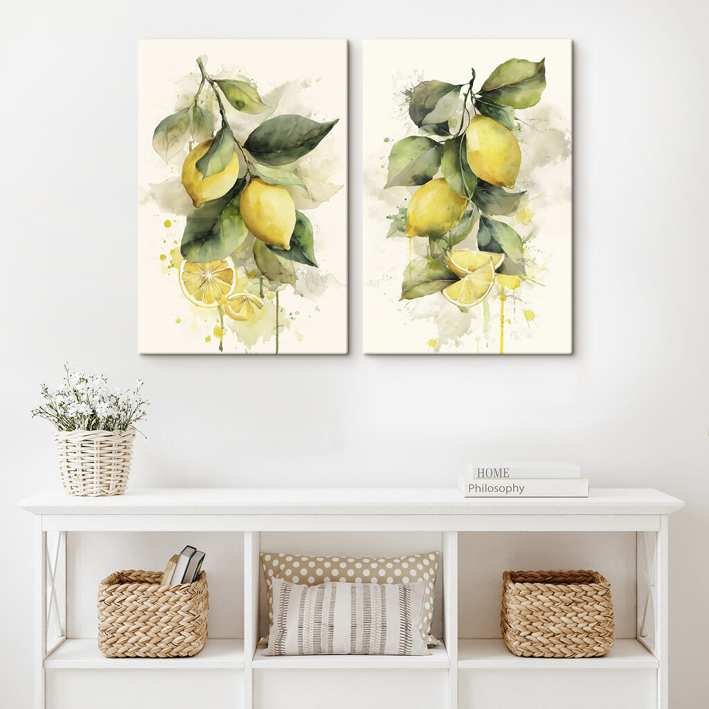 Limones en la rama en un interior