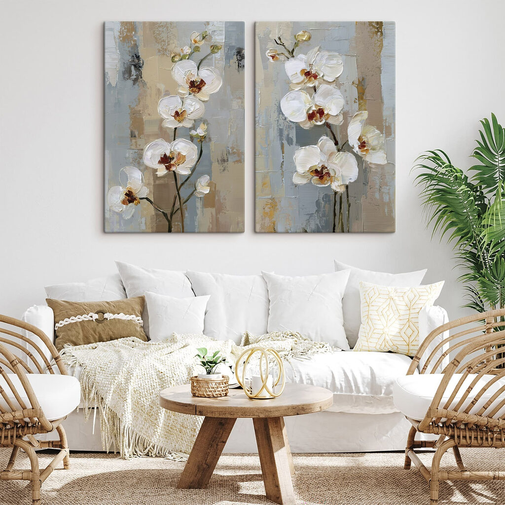 Orquídeas blancas en un interior