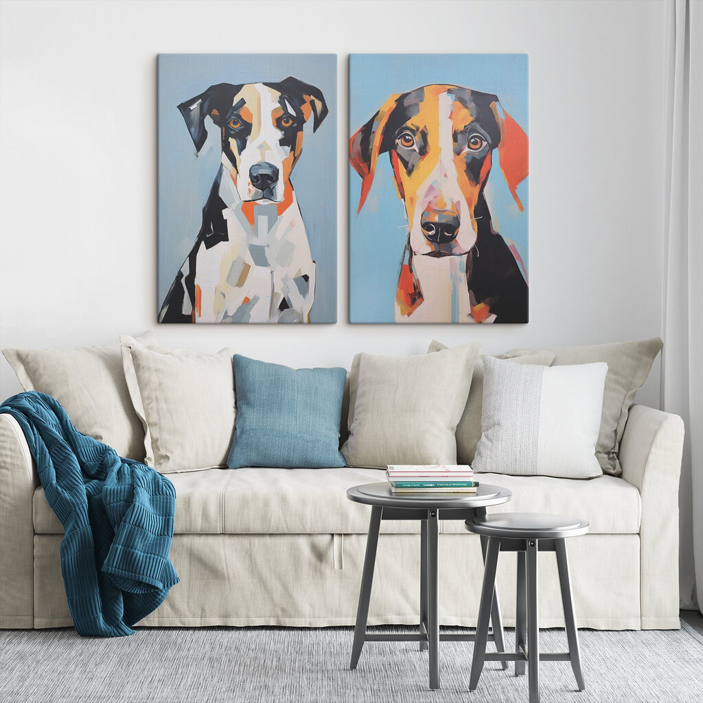 Dos perros en un interior