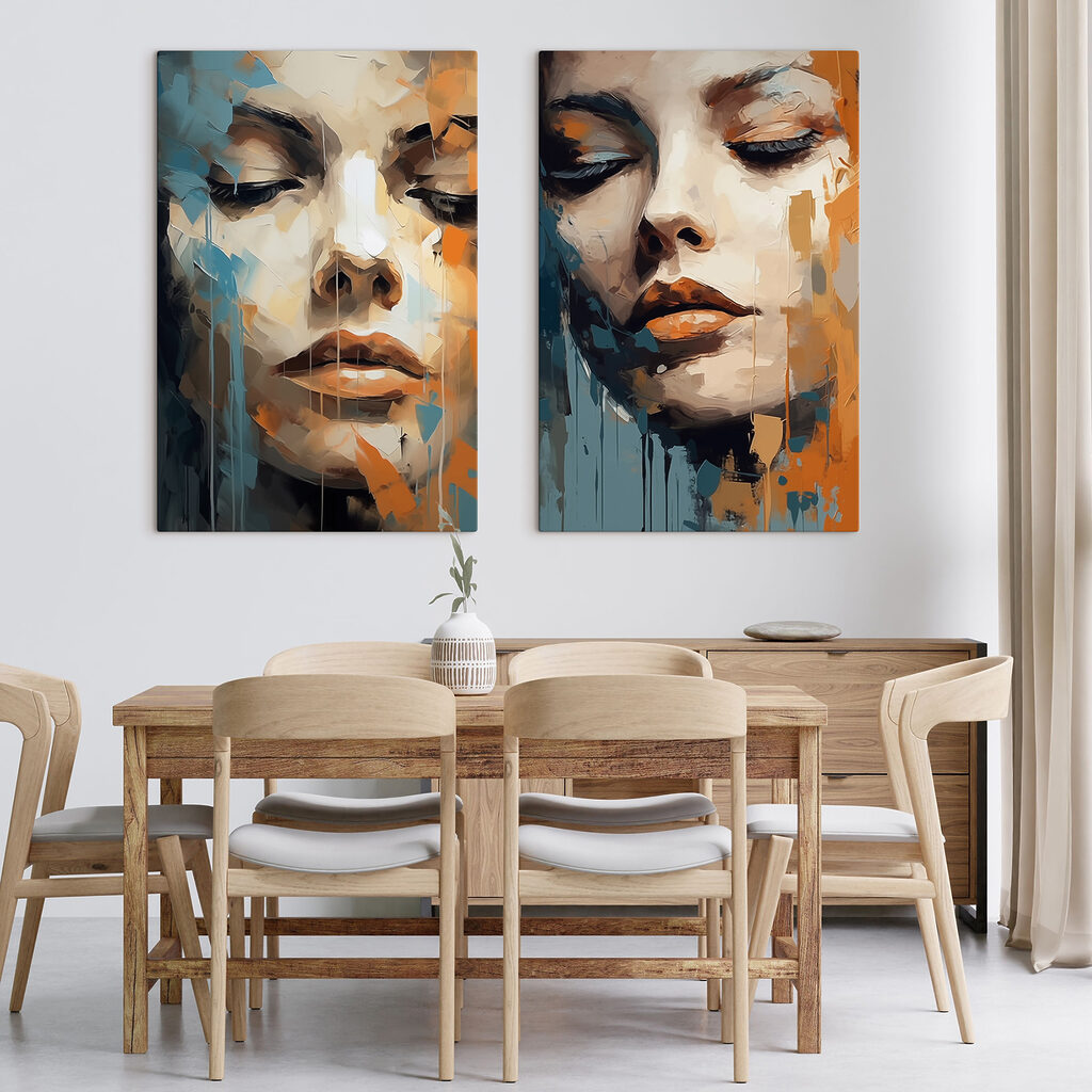 Rostro de mujer en un interior