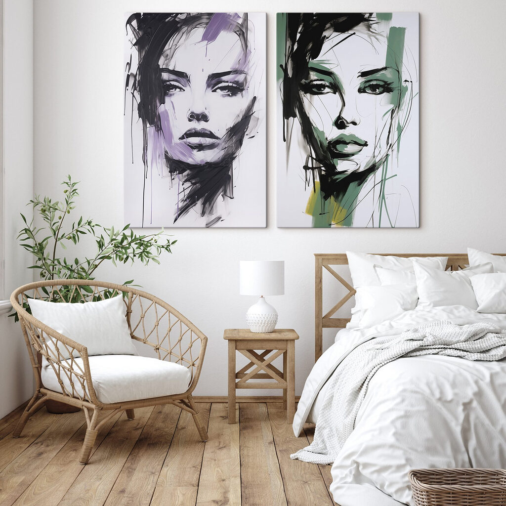 Mujer en tinta en un interior