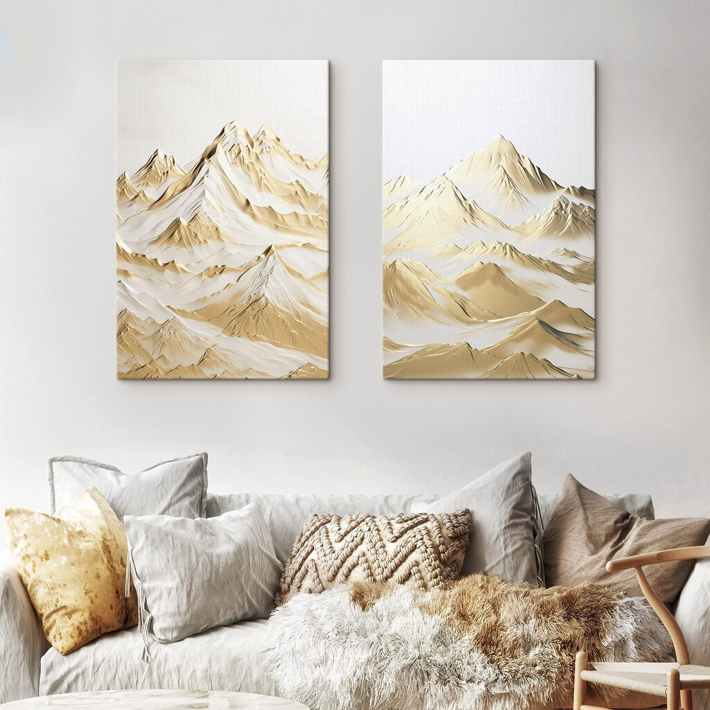 Montañas en relieve en un interior