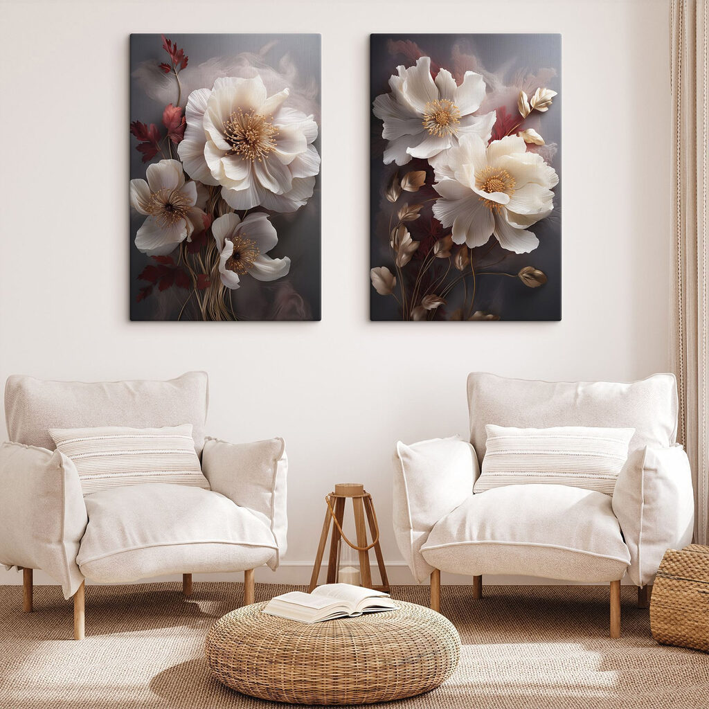 Flores de aire romántico en un interior